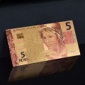 BRESIL - Billet de 5 Reals - Grue - Doré - 2010