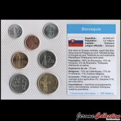 SLOVAQUIE - SET / LOT de 7 PIECES de 10 20 50 Halierov 1 2 5 10 Koruna - 1994 / 2006 [Blister]