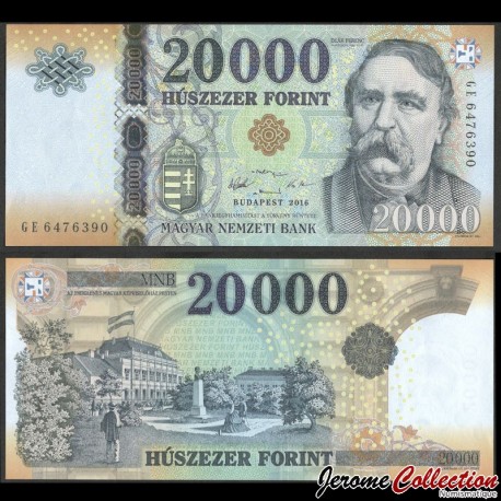HONGRIE - Billet de 20000 Forint - Ferenc Deák - 2016 – P207b – JeromeCollection