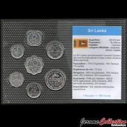 SRI LANKA - SET / LOT de 7 PIECES de 1 2 5 10 25 50 Cents - 1 Roupie - 1978 / 1996 [Blister] – Km135 136 137 138 139
