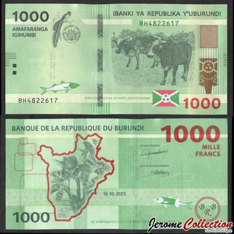 BURUNDI - Billet de 1000 Francs - Deux vaches - 18.10.2023 – P51c – JeromeCollection