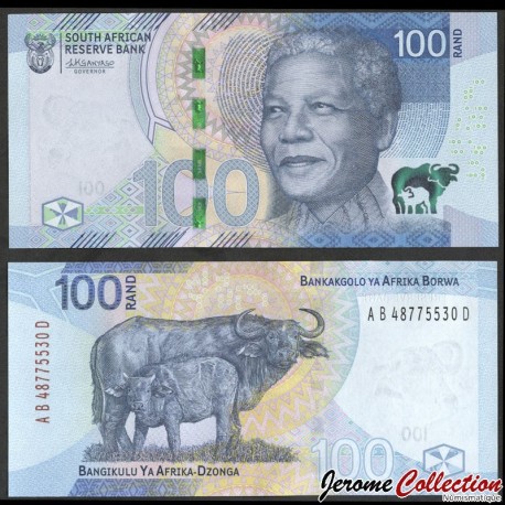 AFRIQUE DU SUD - Billet de 100 Rand - Mandela / Buffles du Cap - 2023 – P151 – JeromeCollection