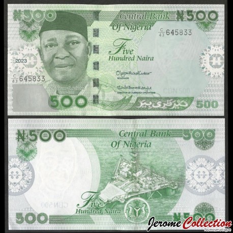 NIGERIA - Billet de 500 Naira - Dr. Nnamdi Azikiwe - 2023 – P48b – JeromeCollection