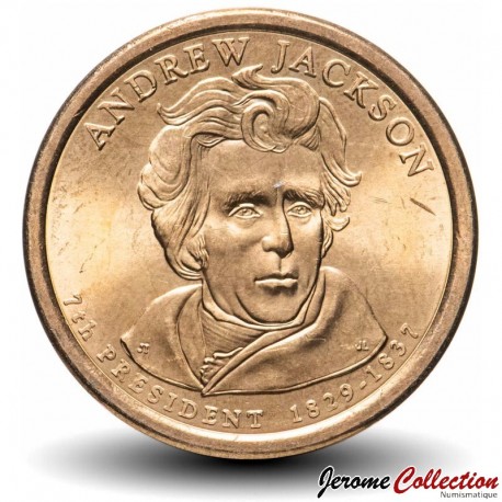 ETATS UNIS / USA - PIECE de 1 Dollar - Série Présidents: 7 - Andrew Jackson - 2008 - P – Km428 – JeromeCollection