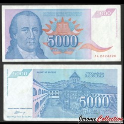 YOUGOSLAVIE - Billet de 5000 Dinara - Dositej Obradović - 1994 – P141 – JeromeCollection