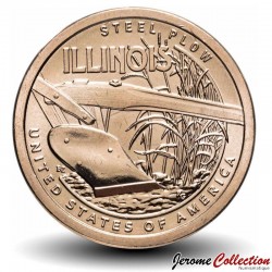 ETATS UNIS / USA - PIECE de 1 Dollar - Industrie et l’innovation - Illinois - Charrue métallique - P - 2024 – Km796 –