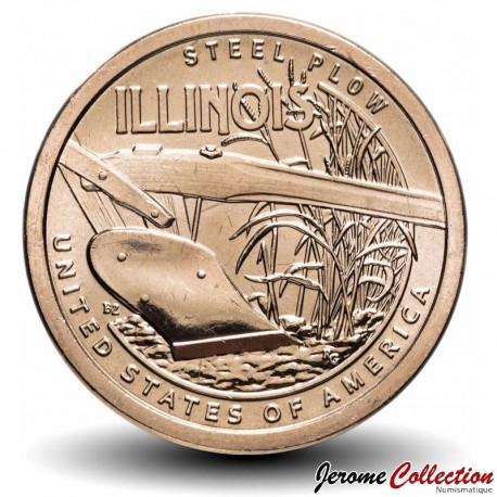 ETATS UNIS / USA - PIECE de 1 Dollar - Industrie et l’innovation - Illinois - Charrue métallique - P - 2024 – Km796 –