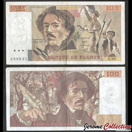 FRANCE - Billet de 100 Francs - Eugène Delacroix - 1985 – P154b7 – JeromeCollection
