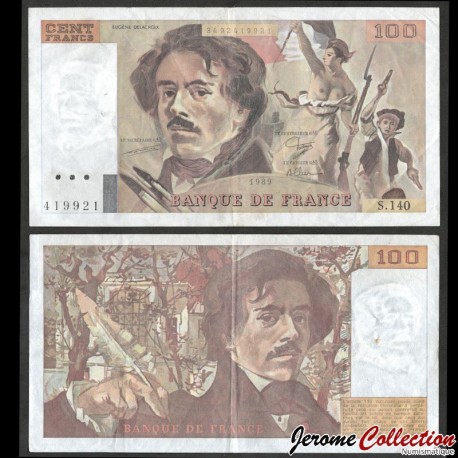 FRANCE - Billet de 100 Francs - Eugène Delacroix - 1989 – P154d2 – JeromeCollection