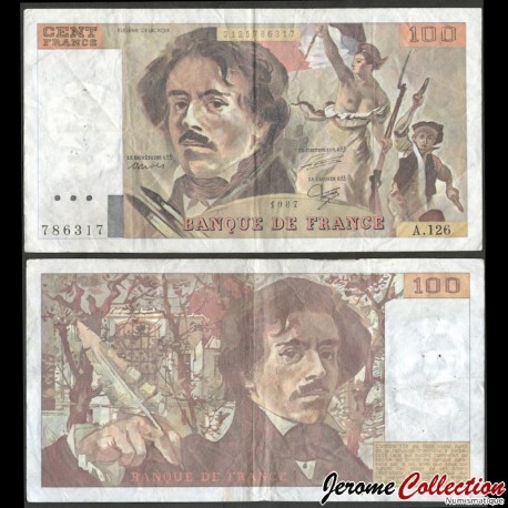 FRANCE - Billet de 100 Francs - Eugène Delacroix - 1987 – P154c – JeromeCollection