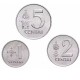 LITUANIE - SET / LOT de 3 PIECES de 1 2 5 Centai - Le chevalier Vytis - 1991 – Km85 86 87 – JeromeCollection