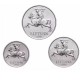 LITUANIE - SET / LOT de 3 PIECES de 1 2 5 Centai - Le chevalier Vytis - 1991 – Km85 86 87 – JeromeCollection