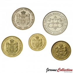 SERBIE - SET / LOT de 5 PIECES - 1 2 5 10 20 Dinara - 2003 / 2013