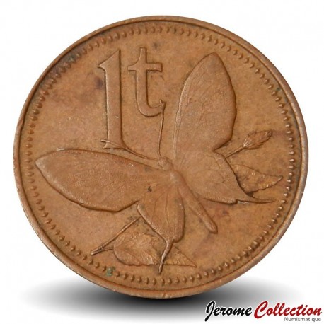 PAPOUASIE NOUVELLE GUINEE - PIECE de 1 Toea - Papillon Ornithoptère du paradis - 1975 – Km1 – JeromeCollection