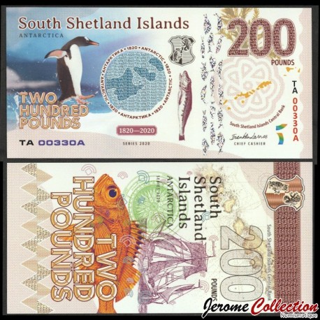 SOUTH SHETLAND ISLANDS - Billet de 200 Pounds - Animaux - 2020 – 00200 – JeromeCollection