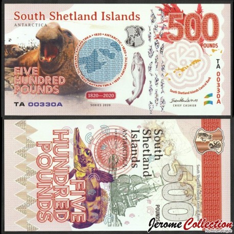 SOUTH SHETLAND ISLANDS - Billet de 500 Pounds - Animaux - 2020 – 00500 – JeromeCollection