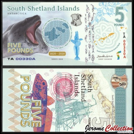 SOUTH SHETLAND ISLANDS - Billet de 5 Pounds - Animaux - 2020 – 00005 – JeromeCollection