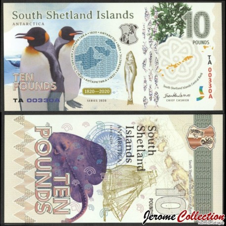 SOUTH SHETLAND ISLANDS - Billet de 10 Pounds - Animaux - 2020 – 00010 – JeromeCollection