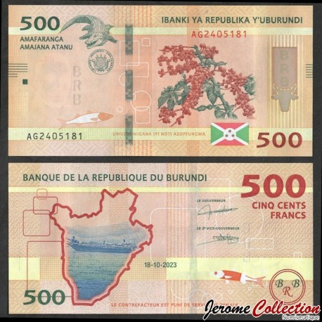 BURUNDI - Billet de 500 Francs - Crocodile - 18.10.2023 – P50c – JeromeCollection