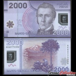 CHILI - Billet de 2000 Pesos - Polymer - Perruche - 2016