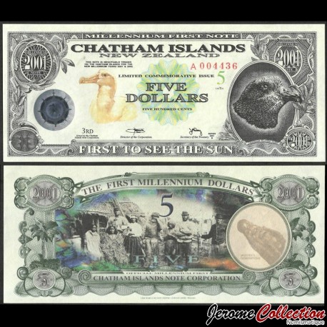 CHATHAM ISLAND / ILE CHATHAM - Billet de 5 Dollars - 2001 – N423935 – JeromeCollection