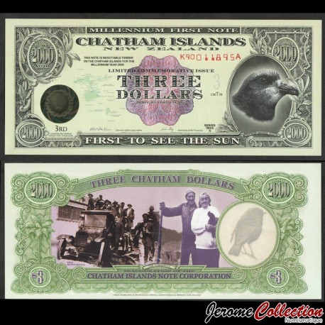 CHATHAM ISLAND / ILE CHATHAM - Billet de 3 Dollars - Oiseaux (Polymer) - 1999 – N262242 – JeromeCollection