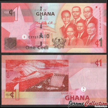 GHANA - Billet de 1 Cedi - Barrage d'Akosombo - 06.03.2010 – P37c – JeromeCollection