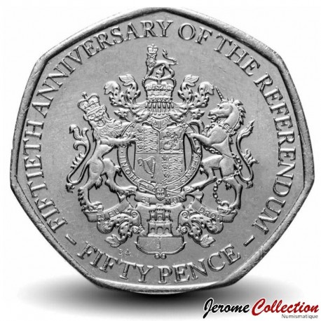 GIBRALTAR - PIECE de 50 pence - 50e anniversaire du référendum de 1967 - AB - 2017 – Km1589 – JeromeCollection