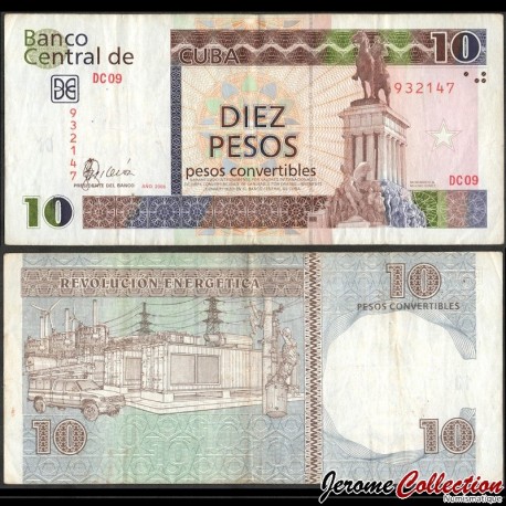 CUBA - Billet de 10 Pesos Convertibles - Statue de Máximo Gómez - 2006 – Pfx49a – JeromeCollection