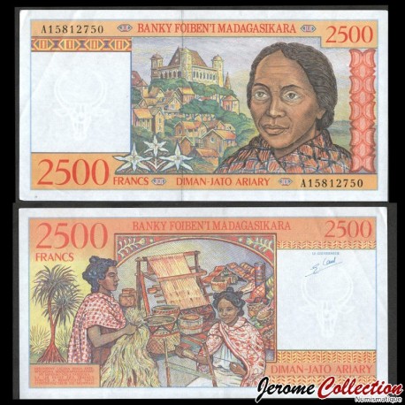 MADAGASCAR - Billet de 2500 Francs / 500 Ariary - Palais de la Reine - 1998 – P81 – JeromeCollection