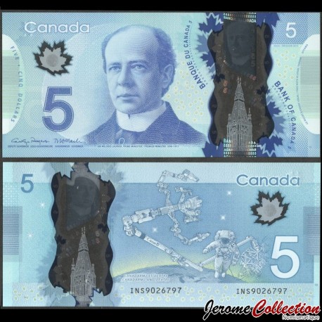 CANADA - Billet de 5 Dollars - Sir Wilfrid Laurier - INS - Rogers & Macklem - 2013 – P106f – JeromeCollection