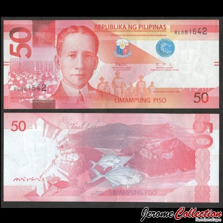 PHILIPPINES - Billet de 50 Piso - Carangue géante - Sceau 6 - 2022 – P224b – JeromeCollection