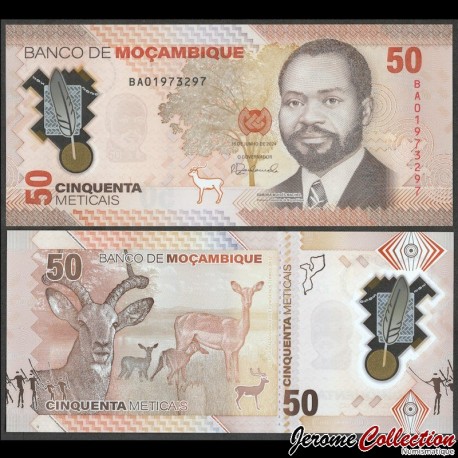 MOZAMBIQUE - Billet de 50 Meticais - Polymer - Antilopes - 2024 – P156 – JeromeCollection