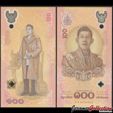 THAILANDE - Billet de 100 Baht - Cérémonie royale du 72e anniversaire de Rama X - Polymer - 2024 – P143 –