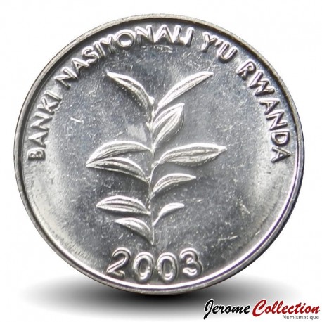 RWANDA - PIECE de 20 Francs - Plan de café - 2003 – Km25 – JeromeCollection