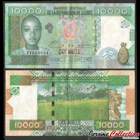 GUINEE - Billet de 10000 Francs - 2008 – P42b – JeromeCollection