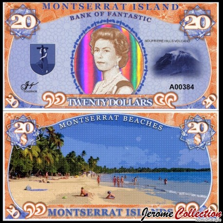 MONTSERRAT ISLAND - Billet de 20 Dollars - La Grande Soufrière - Plage - QEII - 2018 – N393073 – JeromeCollection