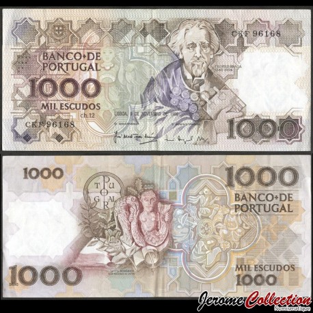 PORTUGAL - Billet de 1000 Escudos - Joaquim Teófilo Fernandez Braga - 09.11.1989 – P181f5 – JeromeCollection