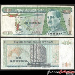 GUATEMALA - Billet de 1 Quetzal - Général José María Orellana - Suffixe P - 1989