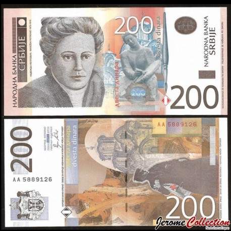 SERBIE - Billet de 200 Dinara - Nadežda Petrović - 2011