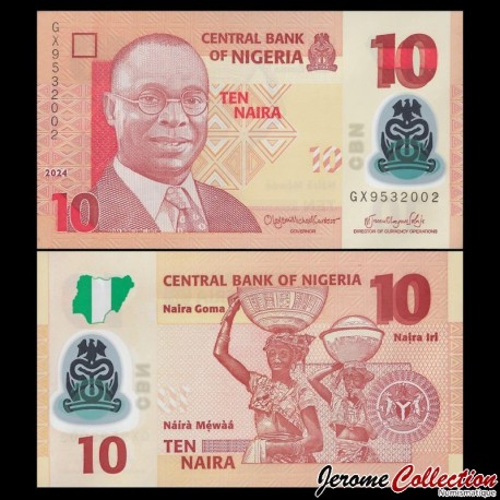 NIGERIA - Billet de 10 Naira - Joueurs de tambours - 2024 – P39n – JeromeCollection