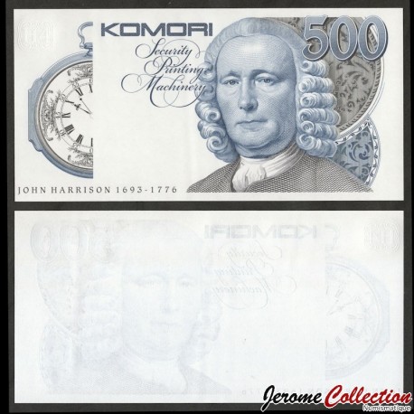 JAPON - Billet TEST KOMORI - 500 - John Harrison - Uniface - Bleu - 2000 – KomoroBLEU – JeromeCollection