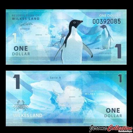 TERRE DE WILKES - Billet de 1 DOLLAR - Manchot Adélie - 2014