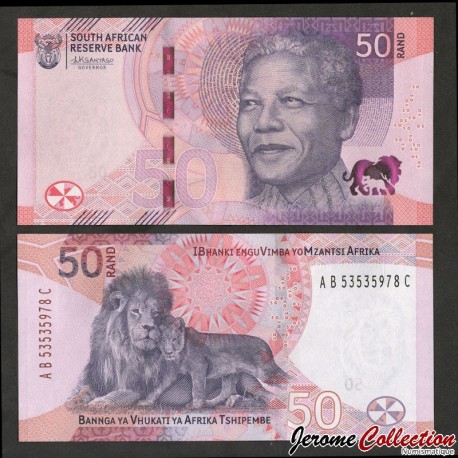 AFRIQUE DU SUD - Billet de 50 Rand - Lion et lionceau - 2023 – P150 – JeromeCollection