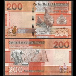 GAMBIE - Billet de 200 Dalasis - Pintade de Numidie - 2023 – P42c – JeromeCollection