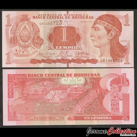 HONDURAS - Billet de 1 Lempira - 7.04.2022 – P96e – JeromeCollection