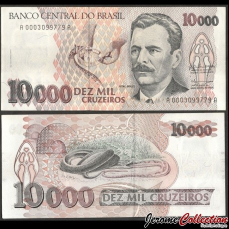 BRESIL - Billet de 10000 Cruzeiros - Serpent - 1991 – P233a – JeromeCollection
