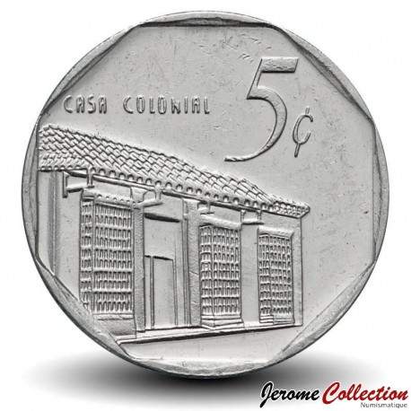 CUBA - PIECE de 5 CENTAVOS - Maison coloniale - 1999 – Km575 – JeromeCollection