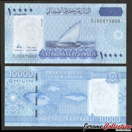 SOMALIE - Billet de 10000 Shillings - Boutre / Poisson - 2010 / 2023 – P41 – JeromeCollection
