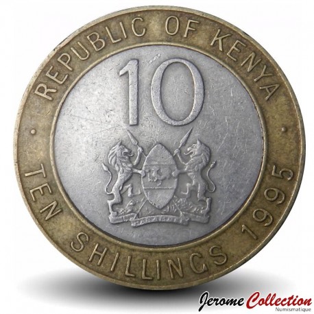 KENYA - PIECE de 10 shillings - Bimétal - Président Arap Moi - 1995 – Km27 – JeromeCollection
